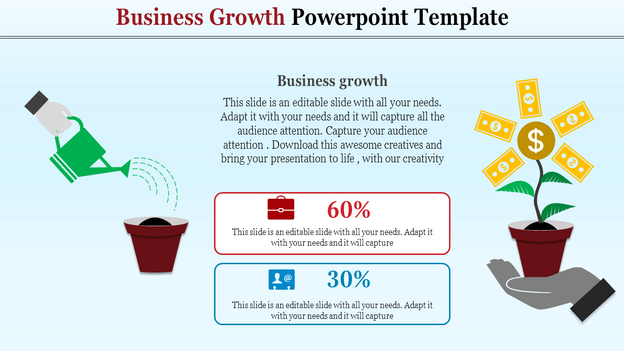 Free - Feature Rich Business Growth PPT Diagram for Your Need